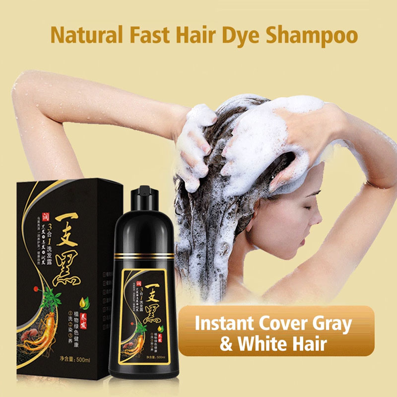 Best of MEIDU 400ML Organic Natural Black Hair Dye Only 30 Minutes Ginseng Extract Black Hair Dye Shampoo For Cover Gray White Hair Reviews & Tips - Image 5