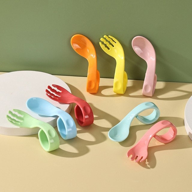 Children Feeding Training Spoon Travel Safe Case Toddler Babies Easy Grip  Heat-Resistant Feeding Spoon Fork Set Baby Utensils - AliExpress