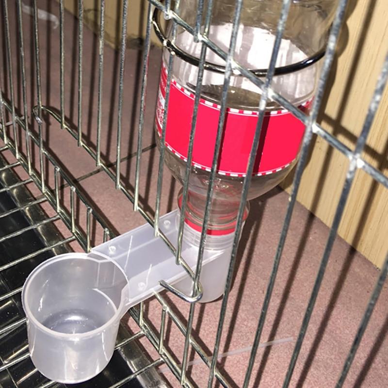Kunststoff Haustier Vogel Trinker Feeder Wasser Flasche Tasse Katze Huhn Taube Papagei Hamster Doppel Düse Guide für Familie Garten – Detail 6