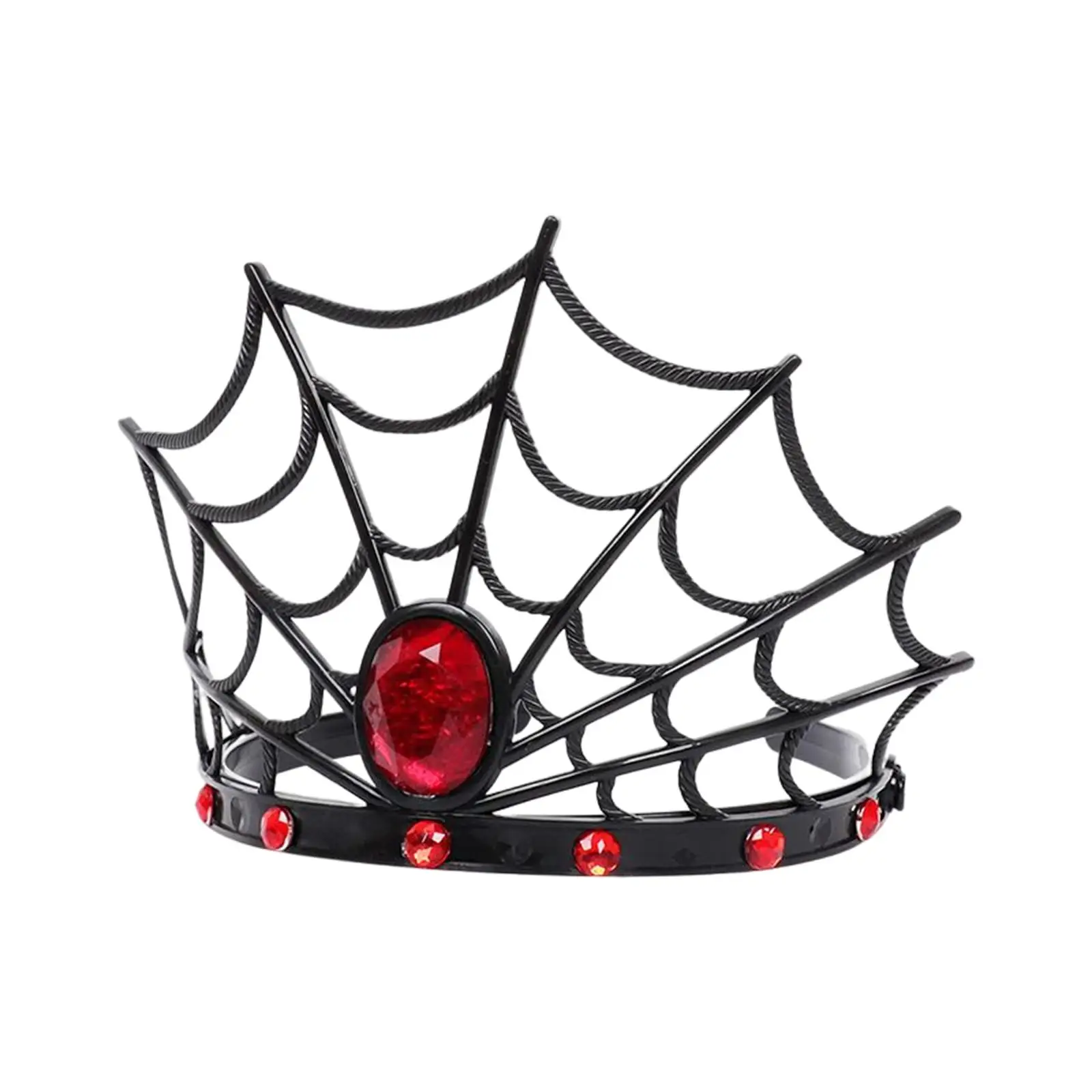 Halloween Spider Headband Spiderweb Hair Hoop Cosplay Photo Props Decoration Rhinestone Hairband for Role Play Birthday Carnival