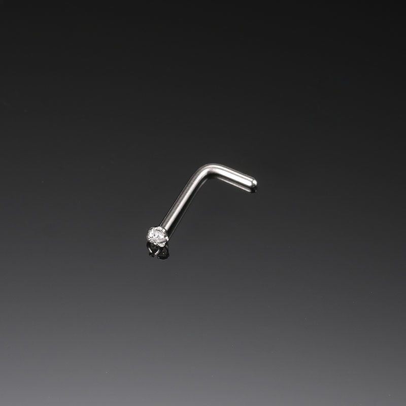 10 teile/los 1.2/3/2/2/3mm cz Zirkon Nasen stecker Edelstahl l Form Nasenloch Nieten für Frau Mann Körper Piercing Schmuck 20g – Detail 3