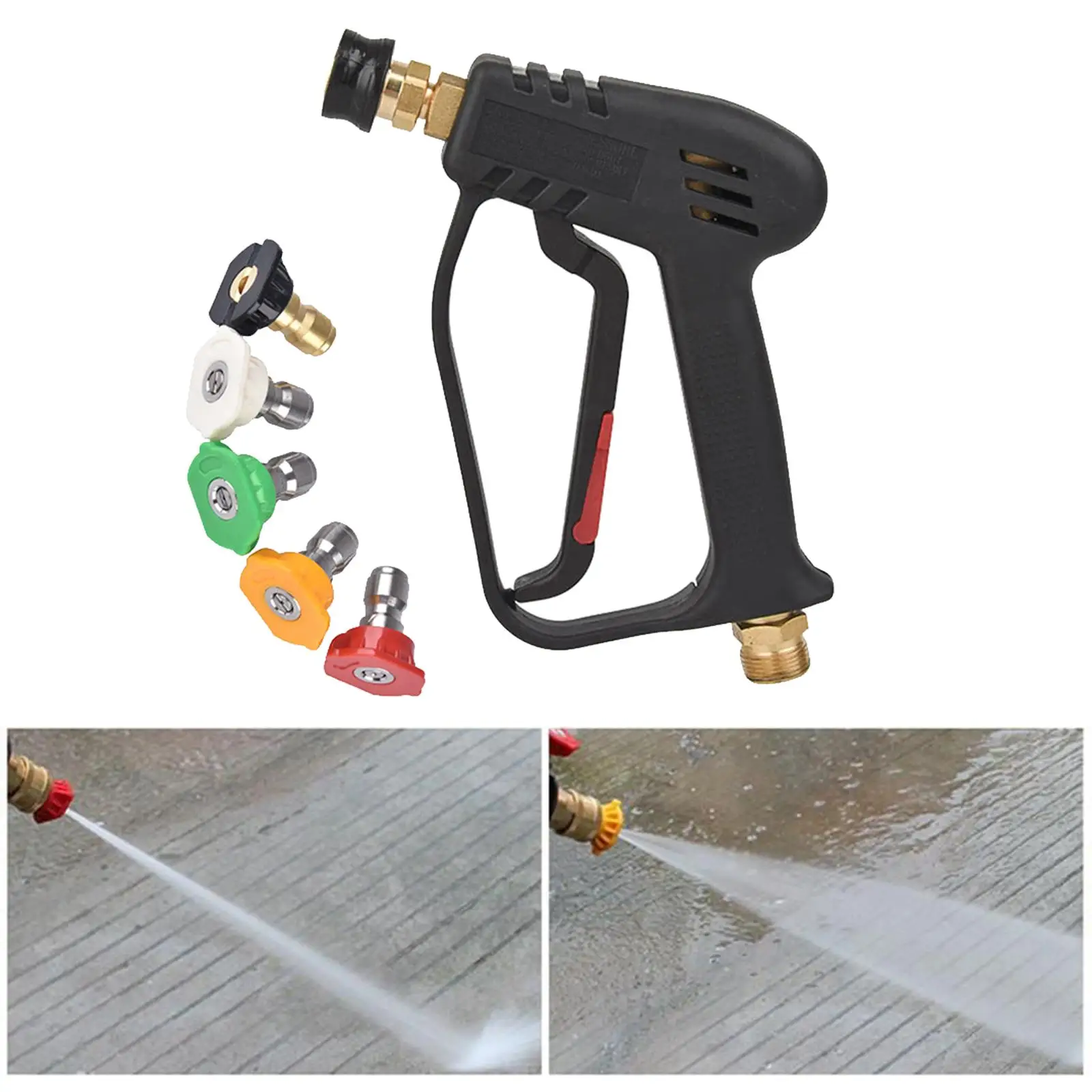 High Pressure  Short Gun Kit,Including 5 Spray Soap Nozzles,1/4`` ,M22 Fitting,for Washing Cars,Making Your 