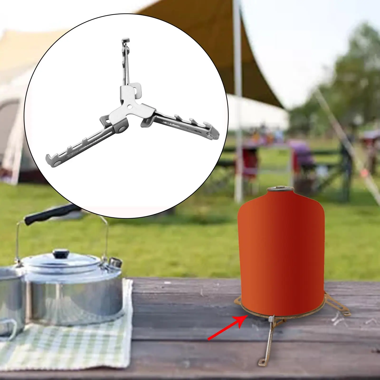 Folding Gas Stand Camping s Bracket Tripod Canister Stand Holder