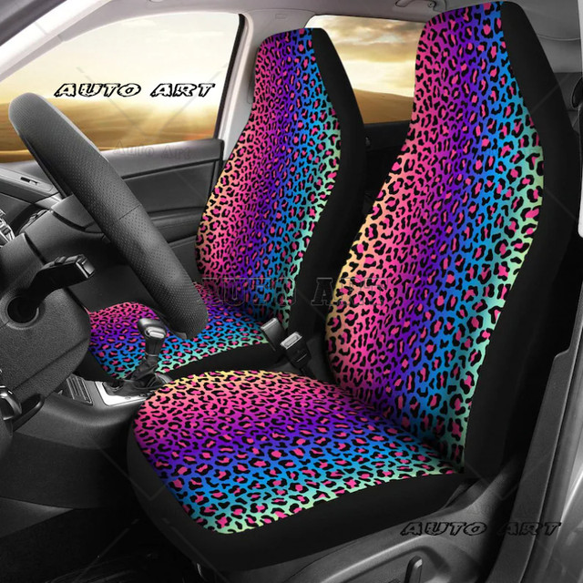 Purple Green Colorful Leopard Cheetah Animal Print Car retailer Seat Covers Pair, 2 Front Seat Covers, Car Seat Protector, Car Accessory, Seat Cover