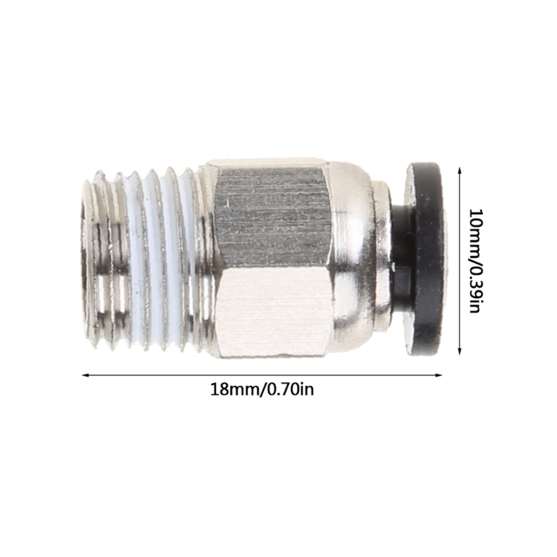 Title 6, PC4-M10 Male Straight Pneumatic PTFE Tube Push ...