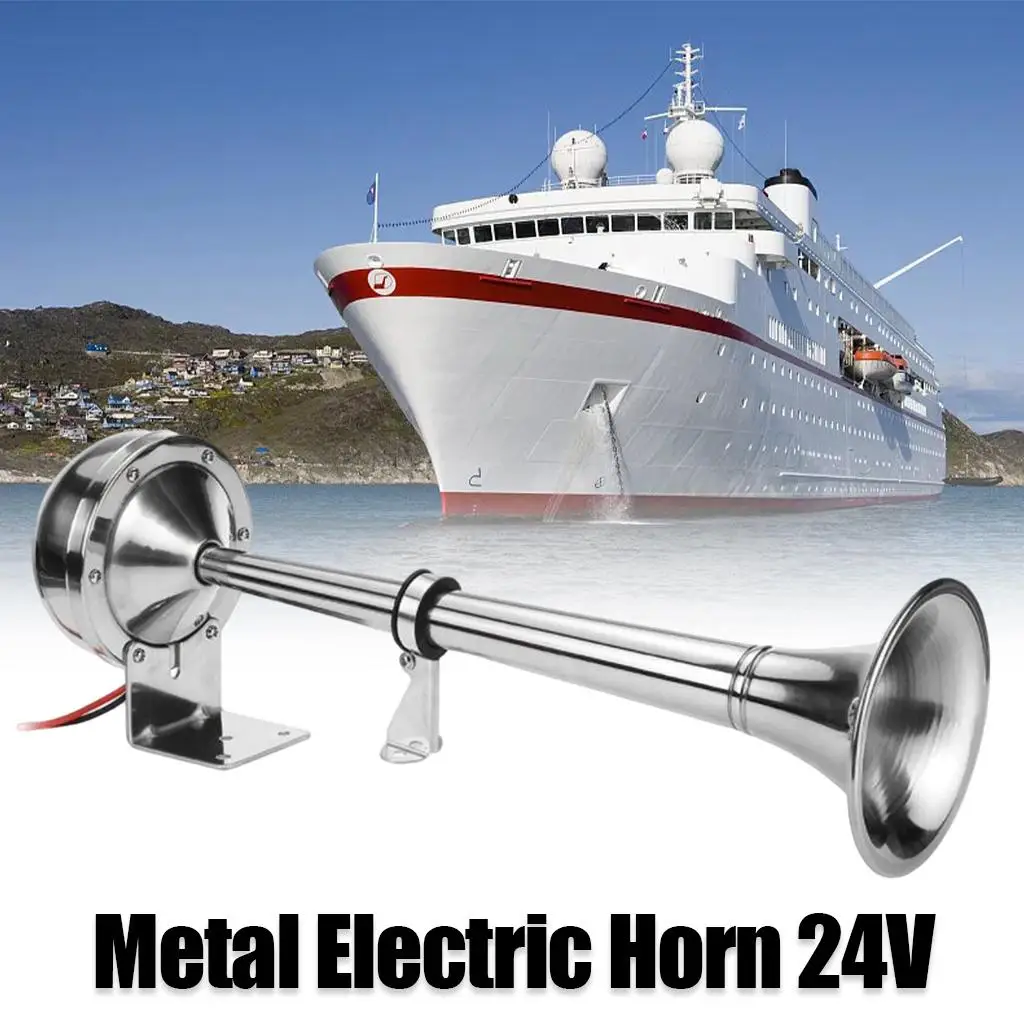 Universal 24V 150DB Super Loud Car Air Horn Single Trumpet for Trucks Cars Automobiles Boats