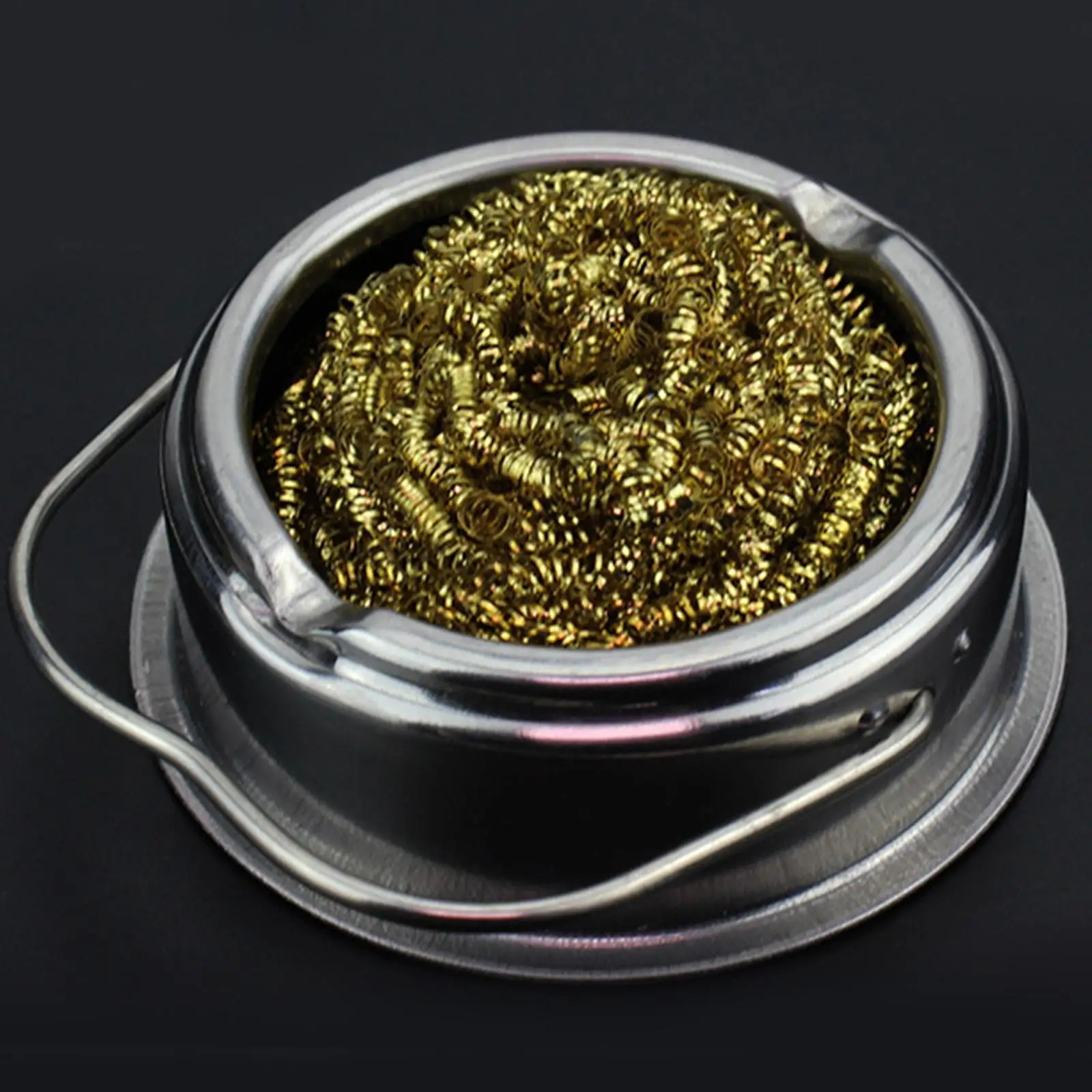 Copper Wire Ball Soldering Tip Cleaner Set, Soldering Head Cleaning, Soft  Wire Ball with Base Holder Tin Remover