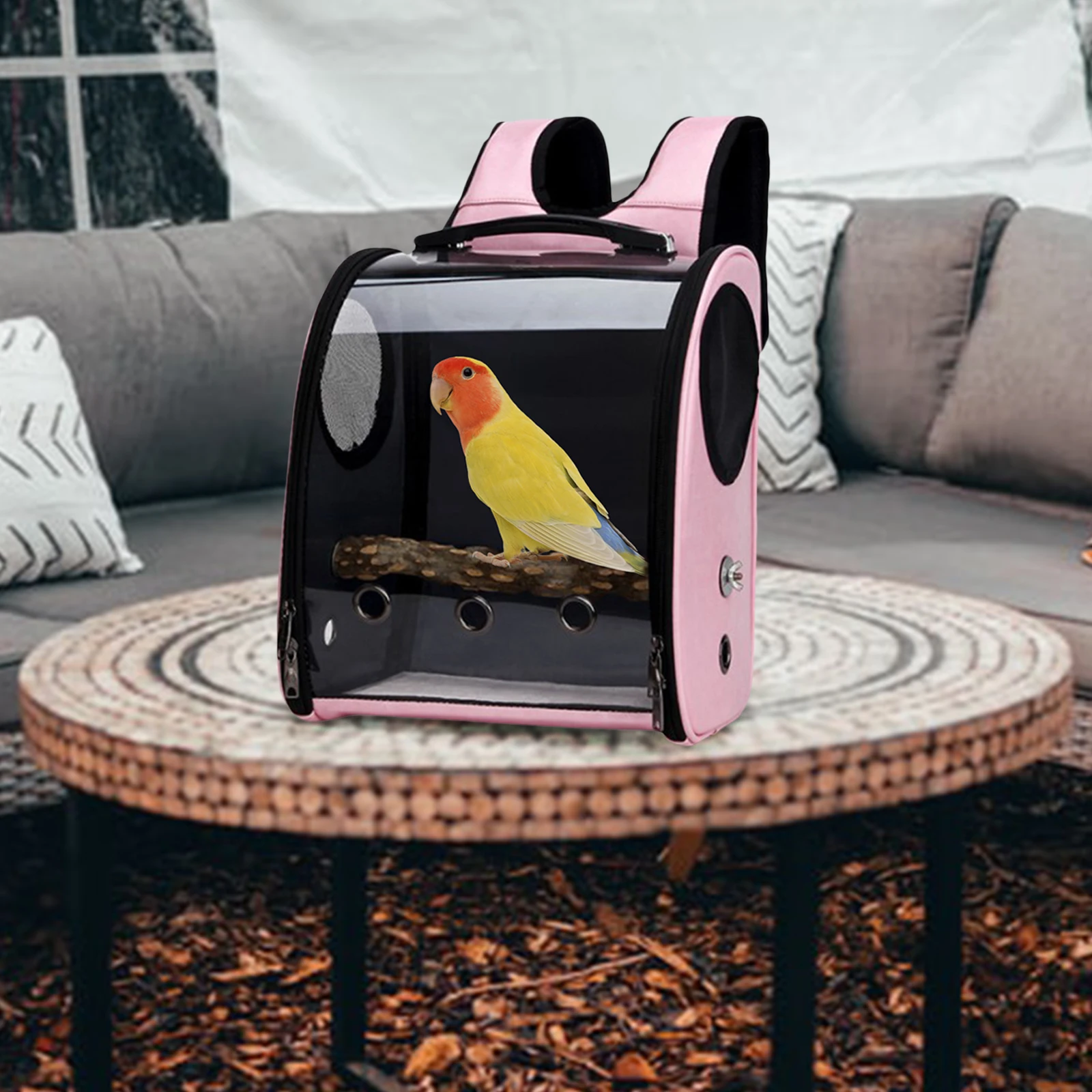 Bird Carrier Parrot  Backpack Transparent  Carrier Parrot Travel Cage Panoramic Pet Backpack for Puppy Kitten