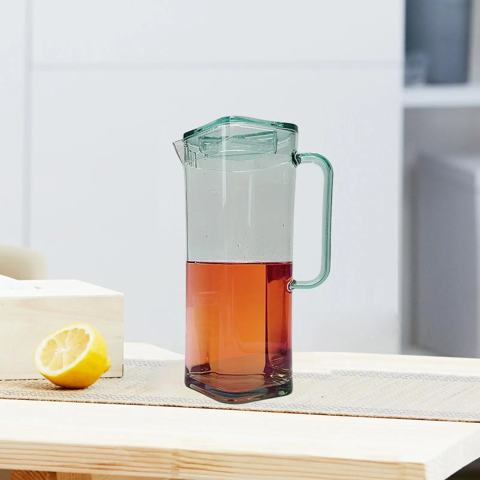 Drink Fridge Dispenser 2L Juice Jug Portable Heat Resistant Jug Cold Kettle for Kitchen Coffee Lemonade Loose Leaf Office