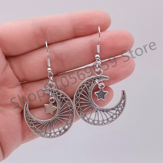 Moon Earrings, Esoteric jewelry, Woman Symbol, Silver Magic good Earring,Statement Earring,Protection Symbol, Esoteric Earring,Holistic Jewelry,,