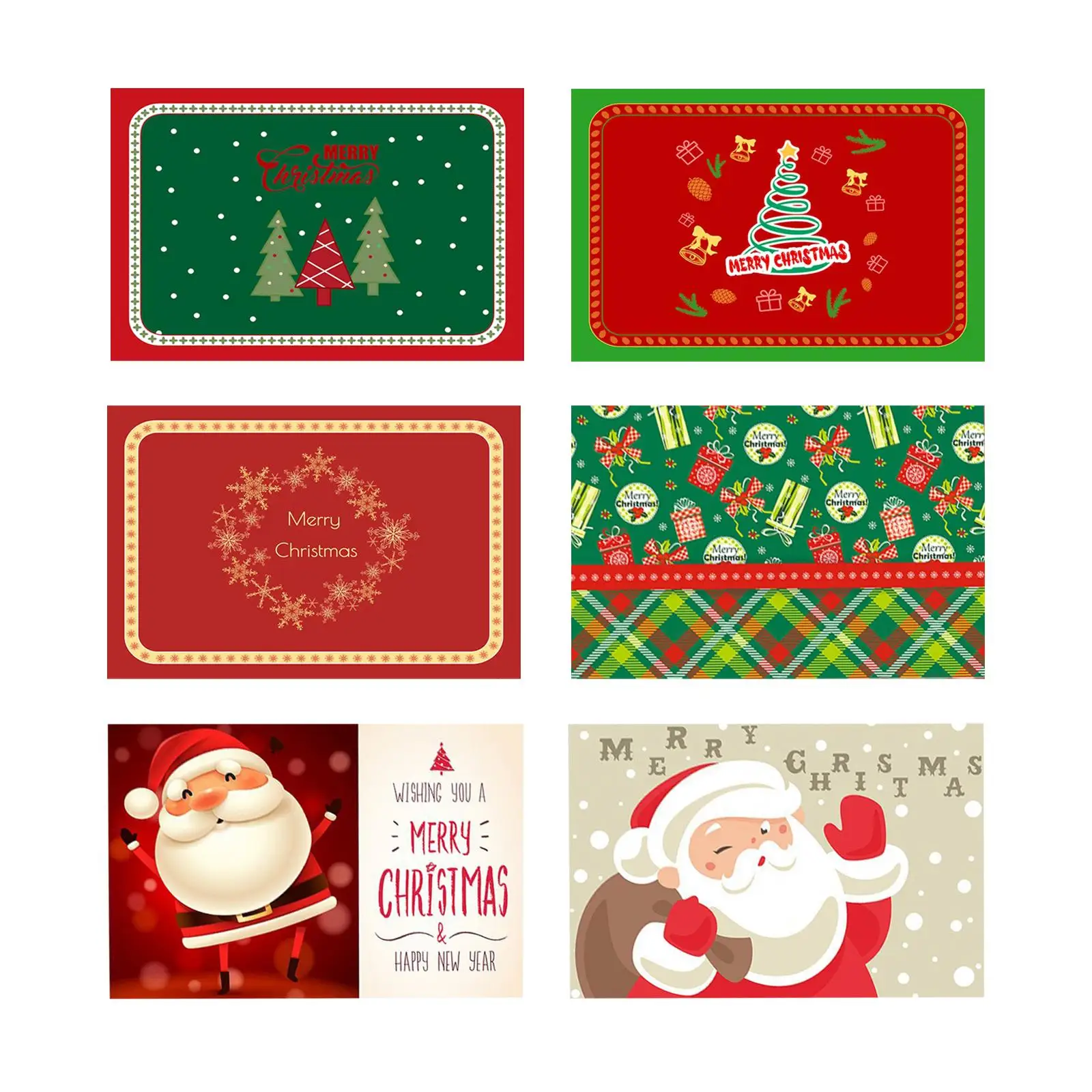 6Pcs Christmas Placemats Washable Dining Mats Heat Resistant Cloth for Christmas Farmhouse Home Decor