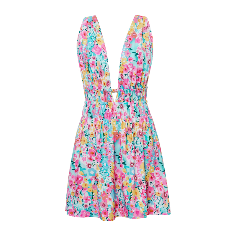 Floral Dress Summer Women Deep V Neck Low Cut Sleeveless A Line Mini Dress y2k Sundress Casual Beach Party Clubwear 4 Floral Dress Summer Women Deep V Neck Low Cut Sleeveless A Line Mini Dress y2k Sundress Casual Beach Party Clubwear