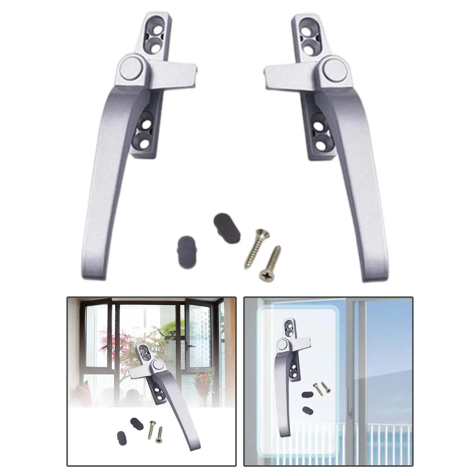Window Handles, Right/Left Hand Aluminum Door Handle Window Hardware, Casement