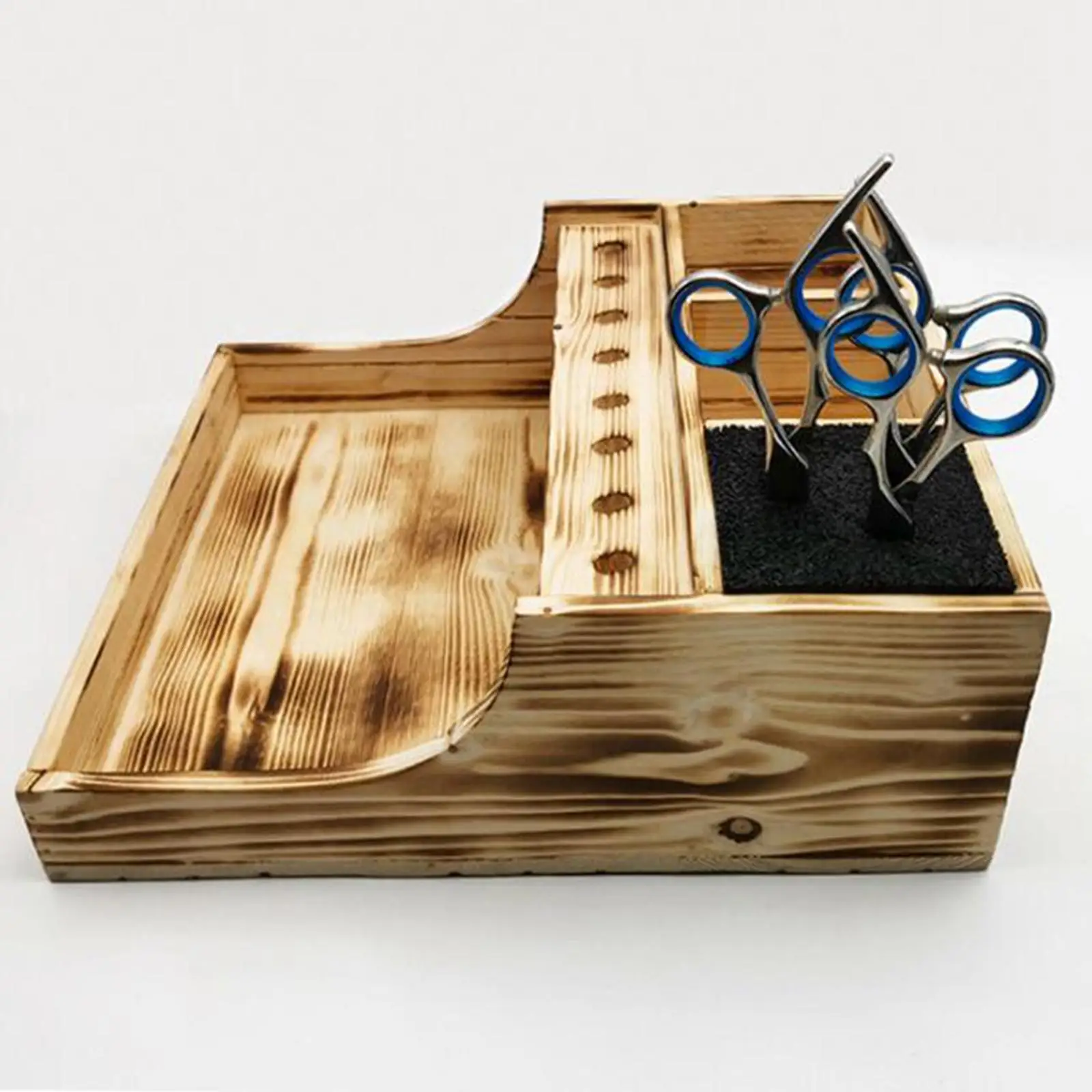 Versatile Barber Tools Holder Brush Organizer salon Barbers Engraving Pencil Solid Wood Storage Box