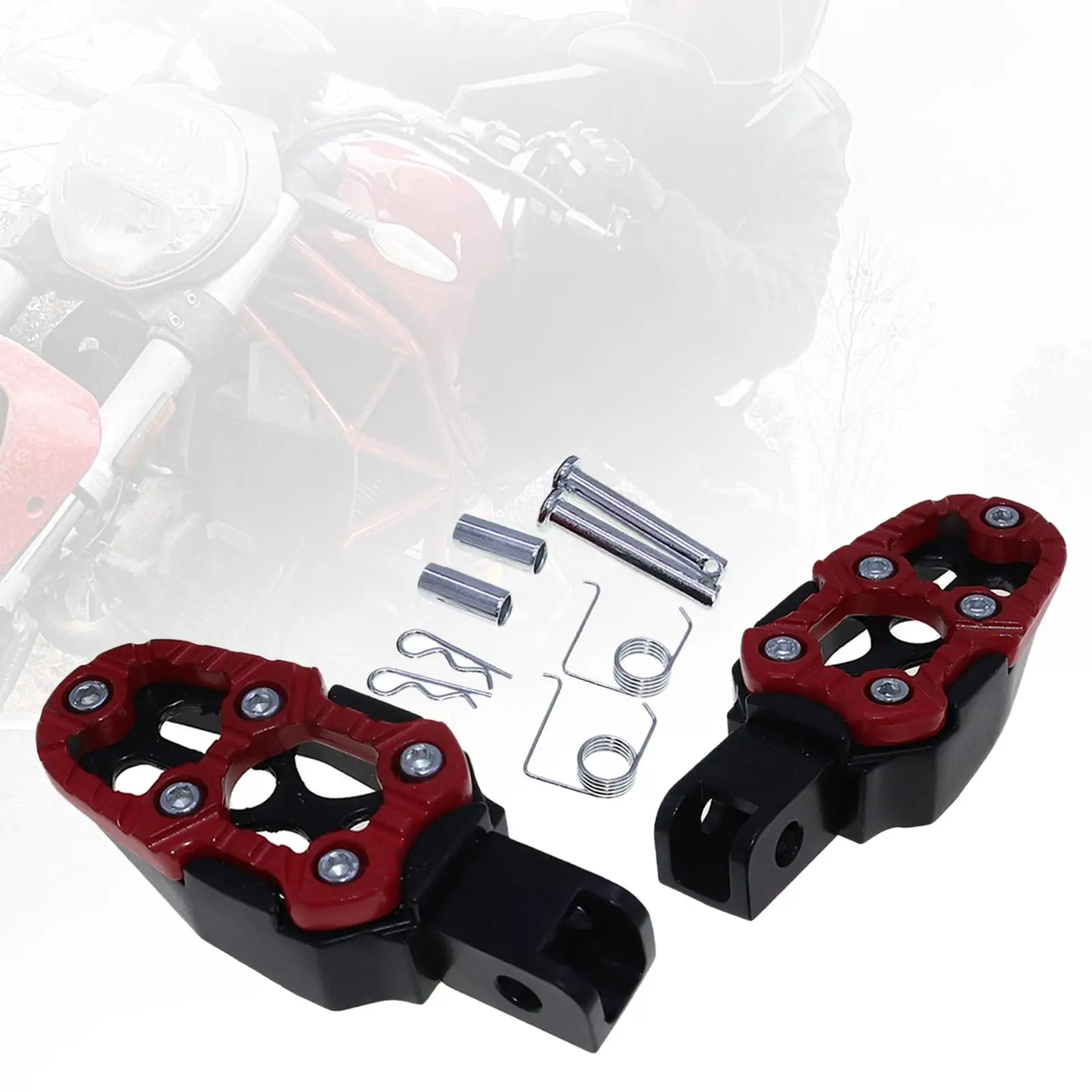 Motorbike Footrests Pedals Wide Footpegs AntiSlip Dirt bike to Install Aluminum Alloy Durable Motorcycle Back Foot Pegs