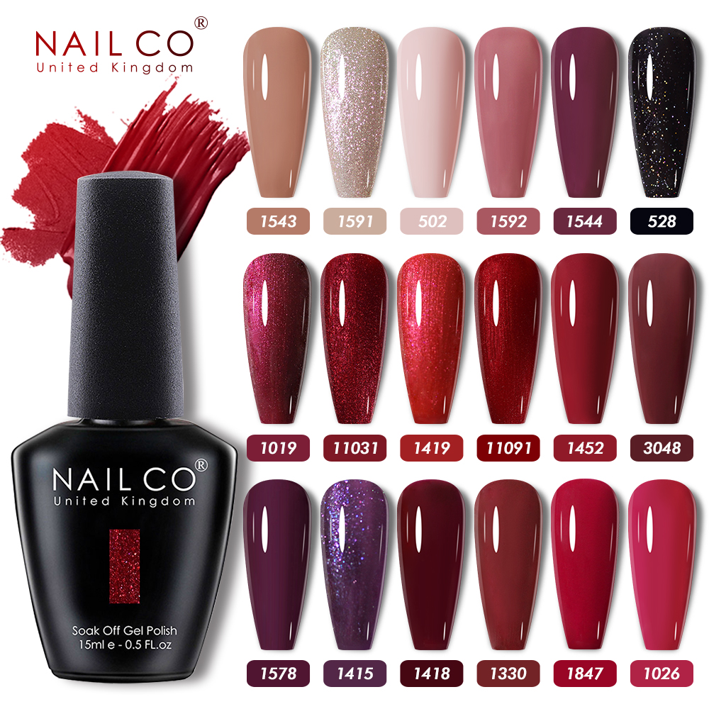 Best of NAILCO 15ml Gel Nail Polish Semi-permanent Hybrid Varnish Black Red Color Gel Polish Nail Art UV Nail Supplies For Professionals Reviews & Tips