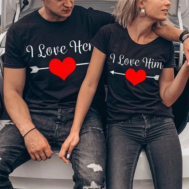 Buy Touch Me Fashions, Lovers Pack, Cotton, King Queen Love Couples D7, Printed, Fullsleeve V-Neck, Red T Shirts for Couples