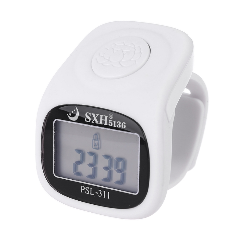 Finger Counter Islamic Tasbih Bead 6 Digital LED Electronic Handheld Tally Counter Clicker with Remind Time Manual