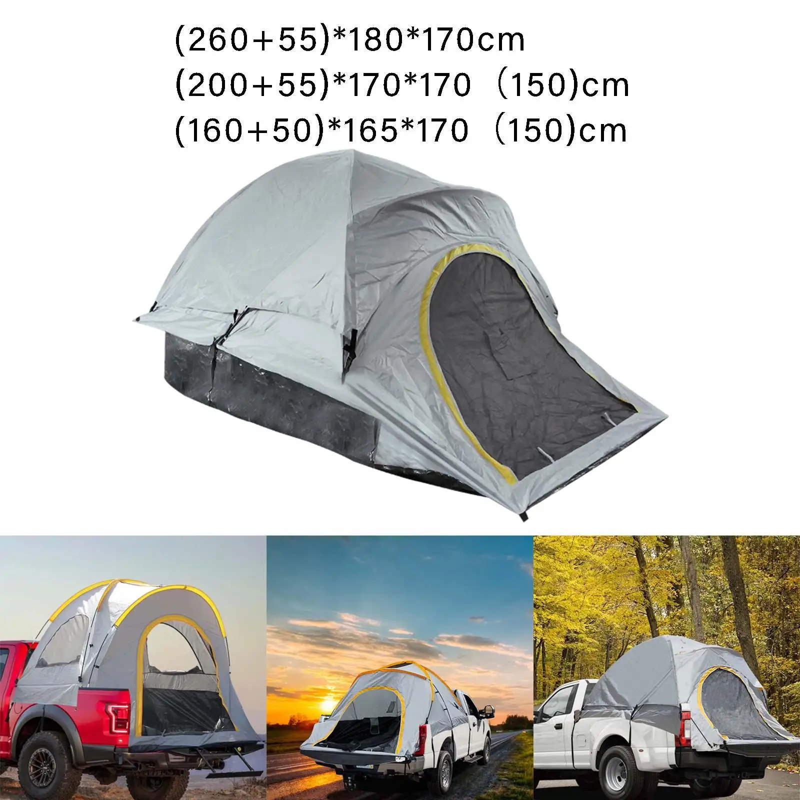 Pickup Truck Bed Tent Waterproof Shade Awning Shelter Canopy 3-4 Person for SUV Fishing Barbecue Beach Outdoor Camping