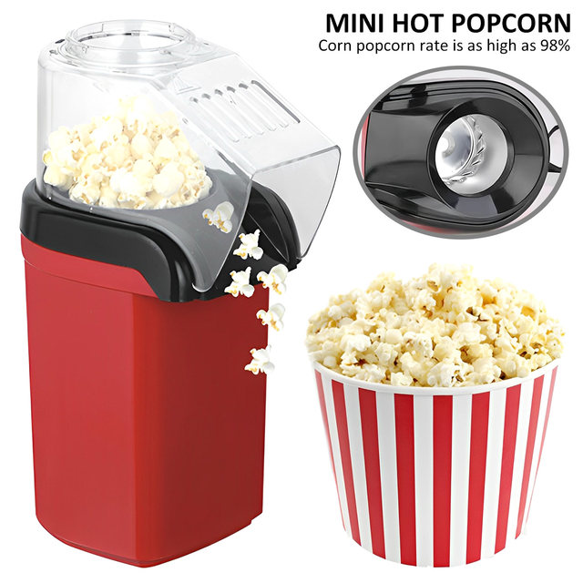 US Hot Air Popcorn Poppers Machine, Home Electric Popcorn Maker