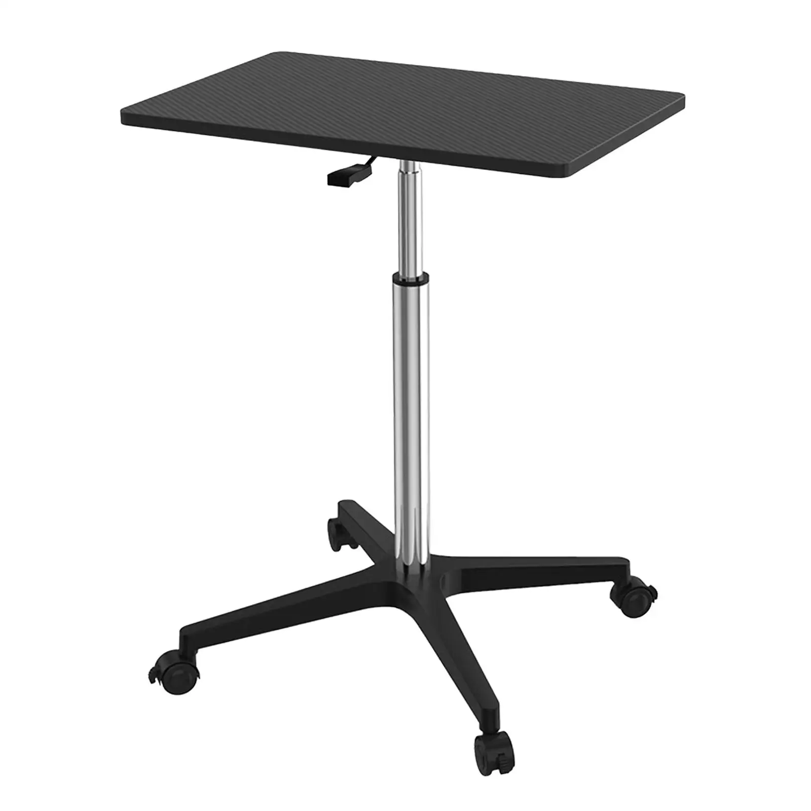 Height Adjustable Mobile Laptop Standing Desk with Lockable Wheels Tabletop 60Cmx39cm Work Table for Home Office Multi Purpose
