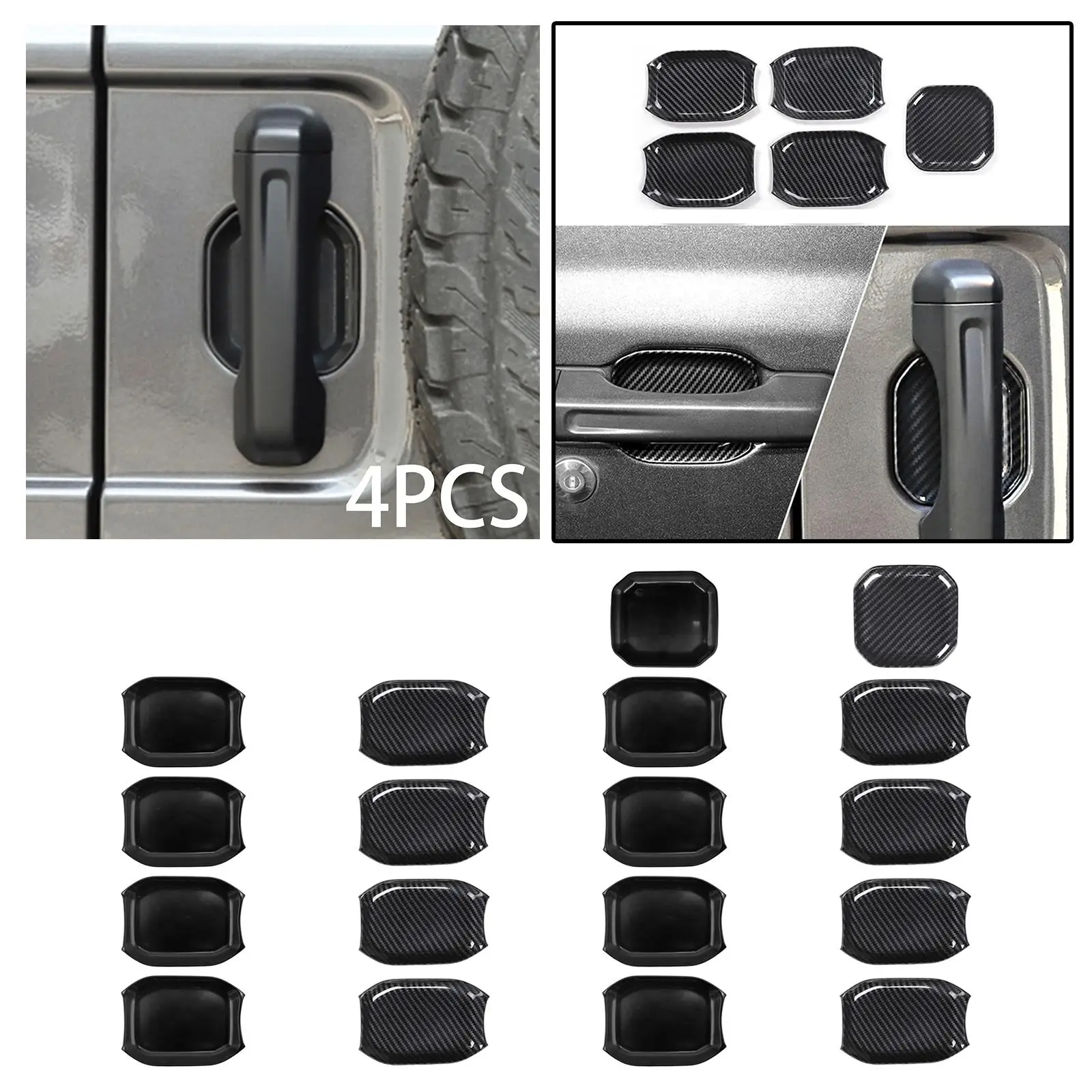 4Pcs Exterior Door Handle Bowl Cover for Jt