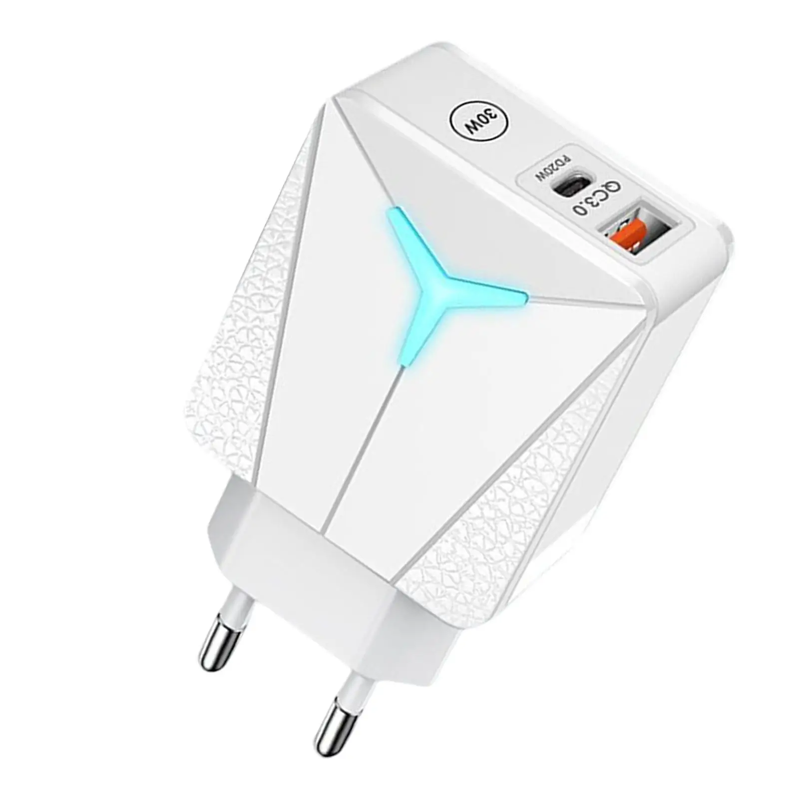 Phone Charger Adapter Portable Quick Charging PD 20W QC3.0 Dual Port USB Charging Block Wall Charger for Travel Home Use