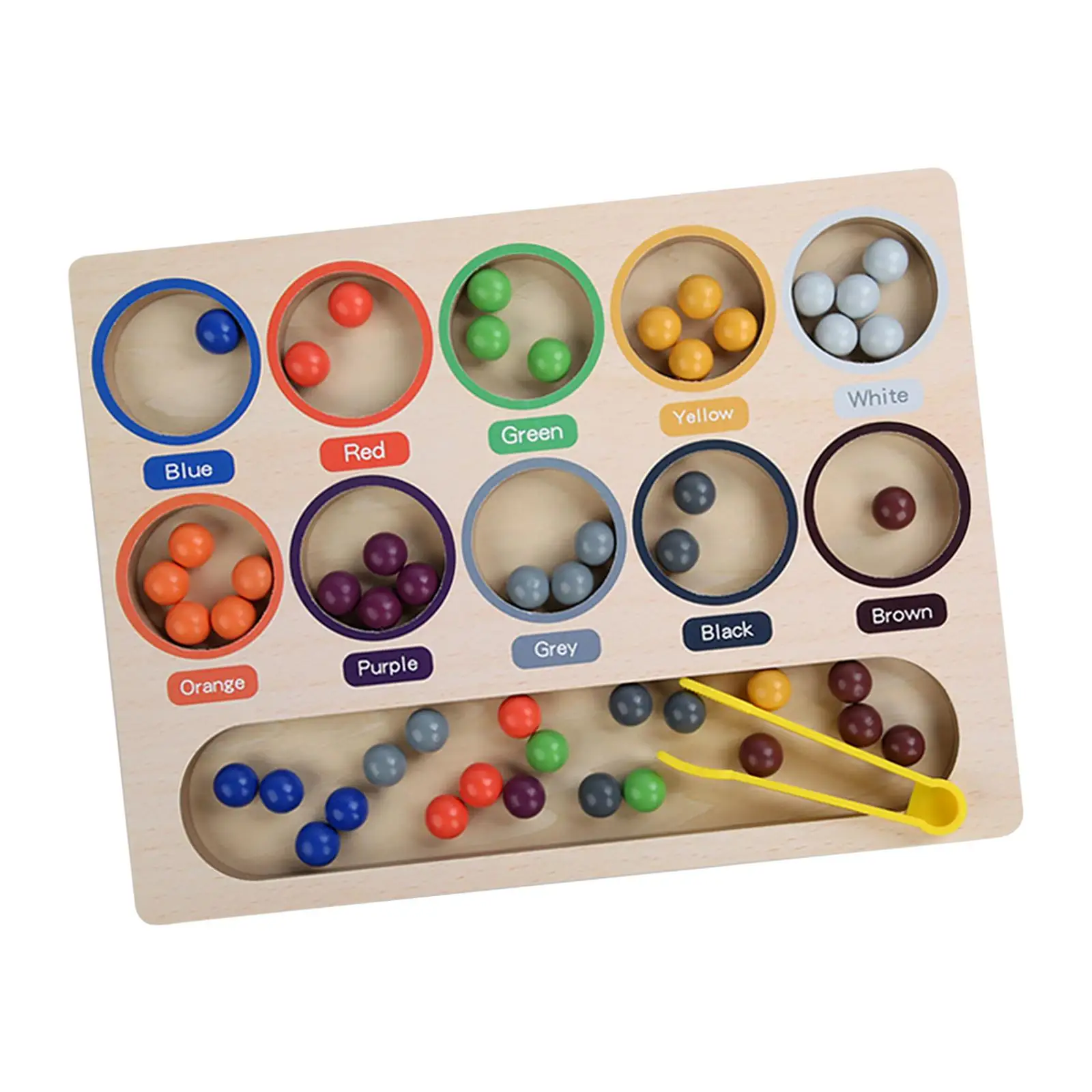 Montessori Toy Fine Motor Math Manipulatives Wooden Peg Board Game Wooden Board Bead Game for Kids Children Girls and Boys