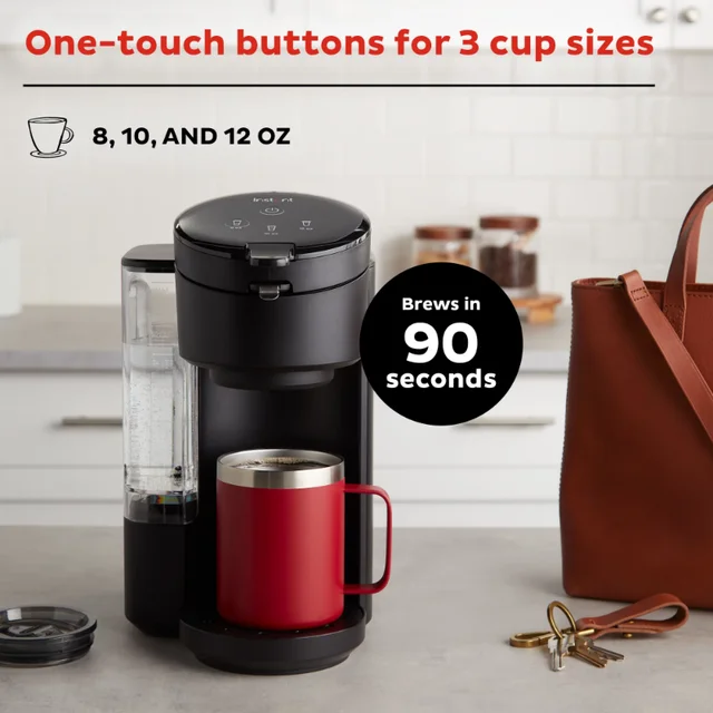 Instant Solo 2-in-1 Single Serve Coffee Maker for K-Cup Pods and Ground  Coffee Bar Multiple Capsule Espresso Cafetera,Black