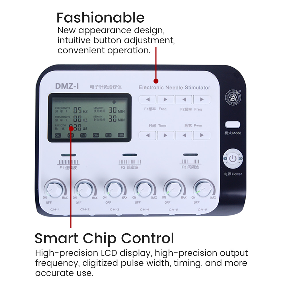 6 Output Electroacupuncture Massager Professional Acupuncture Needle Body Muscle Stimulator Tens Unit Machine Mussle Relax Tool