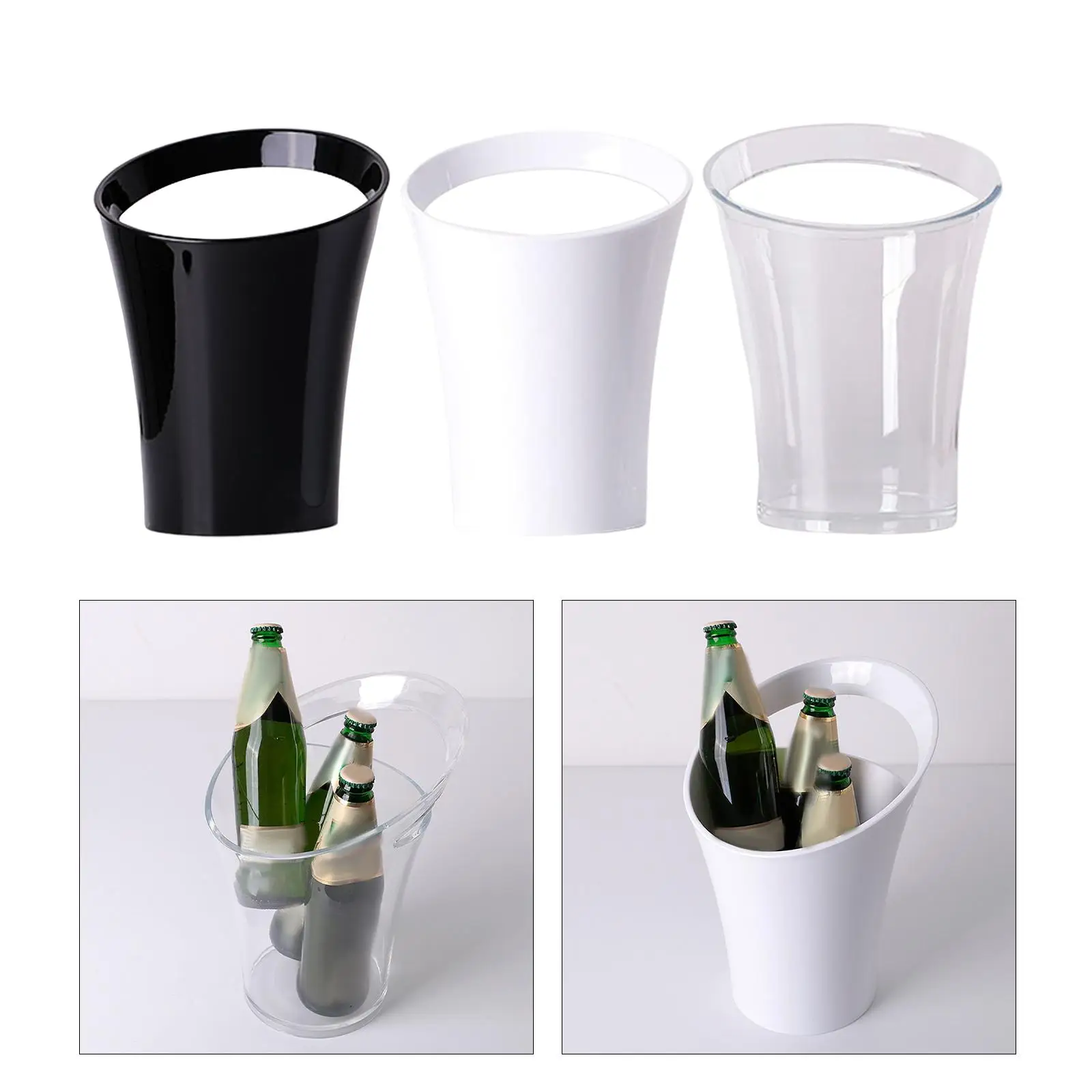 Ice Bucket 3.2L Ice Cube Storage Champagne Bucket with Handle Drink Tub Container for KTV Cocktail Parties Nightclubs Kitchen