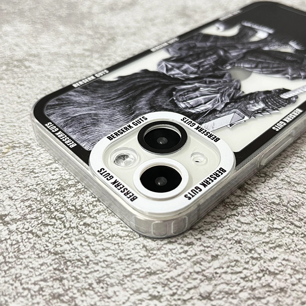 Berserk Guts Anime Phone Case For iPhone 14 13 12 11 Pro Max Mini XS X XR SE 7 8 Plus Soft Cover- Sbce762d08f1e42b29b3c954de61054fbE