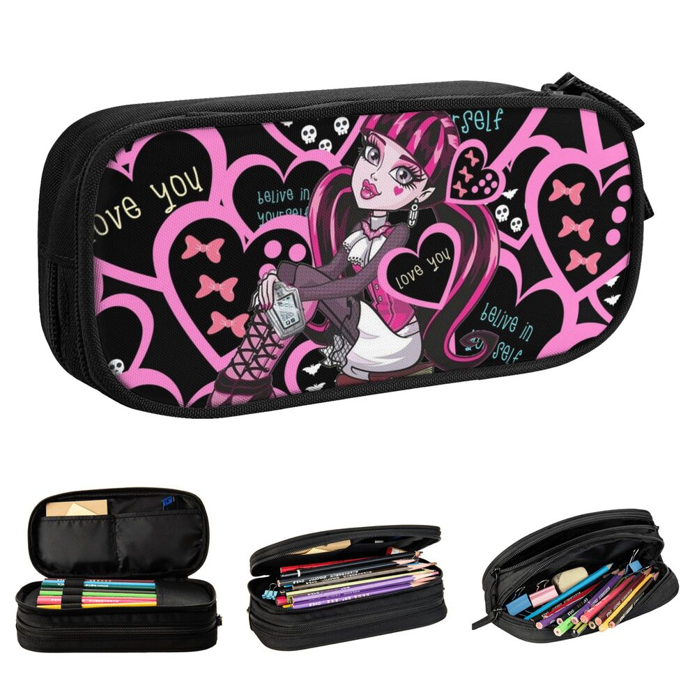 Cartoon Pencil Box, Caneta Estudante para Estudantes,