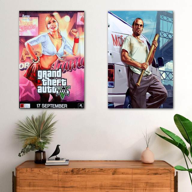 Grand Theft Auto San Andreas GTA Poster Poster Decorative Painting Canvas  Wall Posters and Art Picture Print Modern Family Bedroom Decor Posters