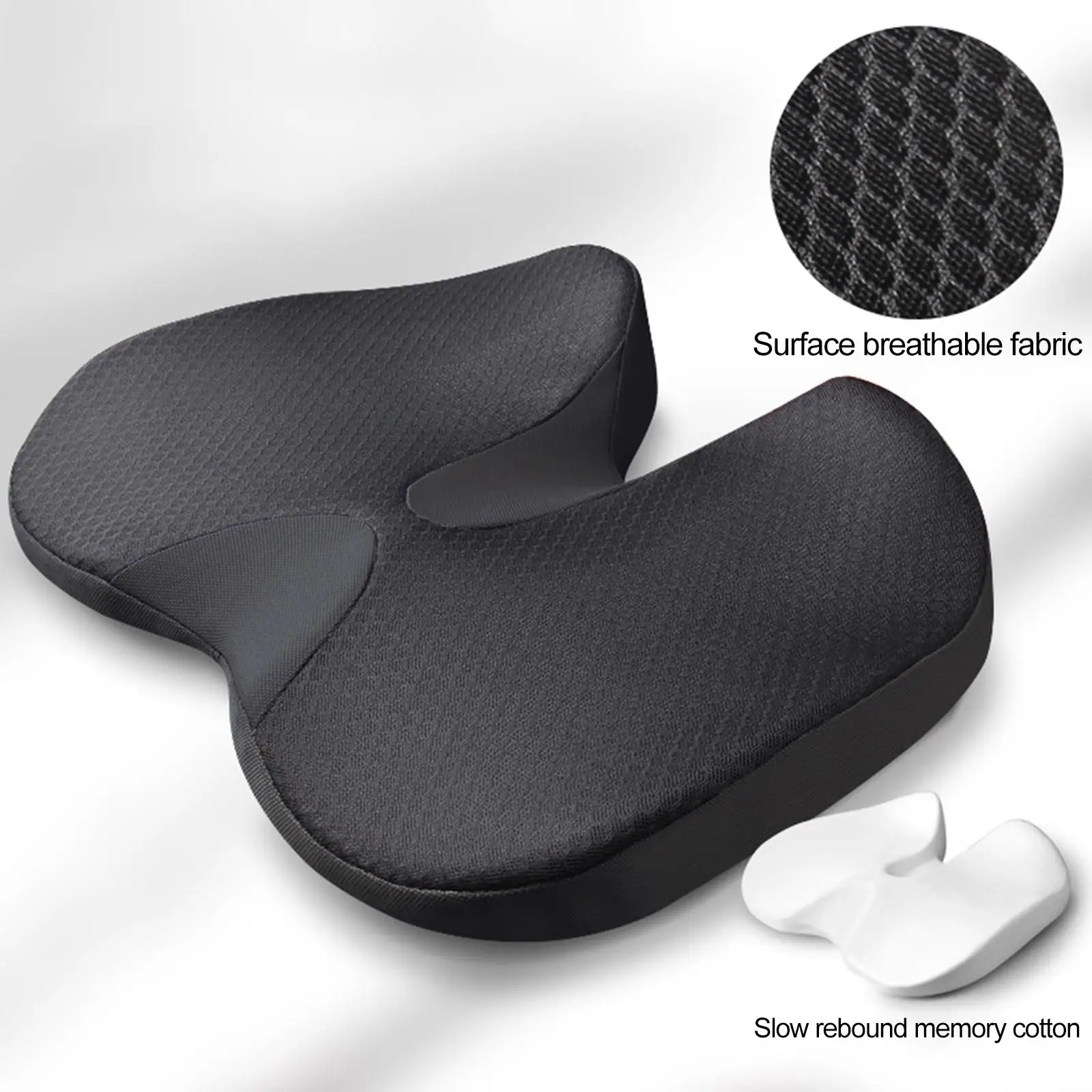 Breathable Office Chair Seat Cushion Non Slip Car Seat Cushion Memory Foam Coccyx Cushion  Comfort for Wheelchair