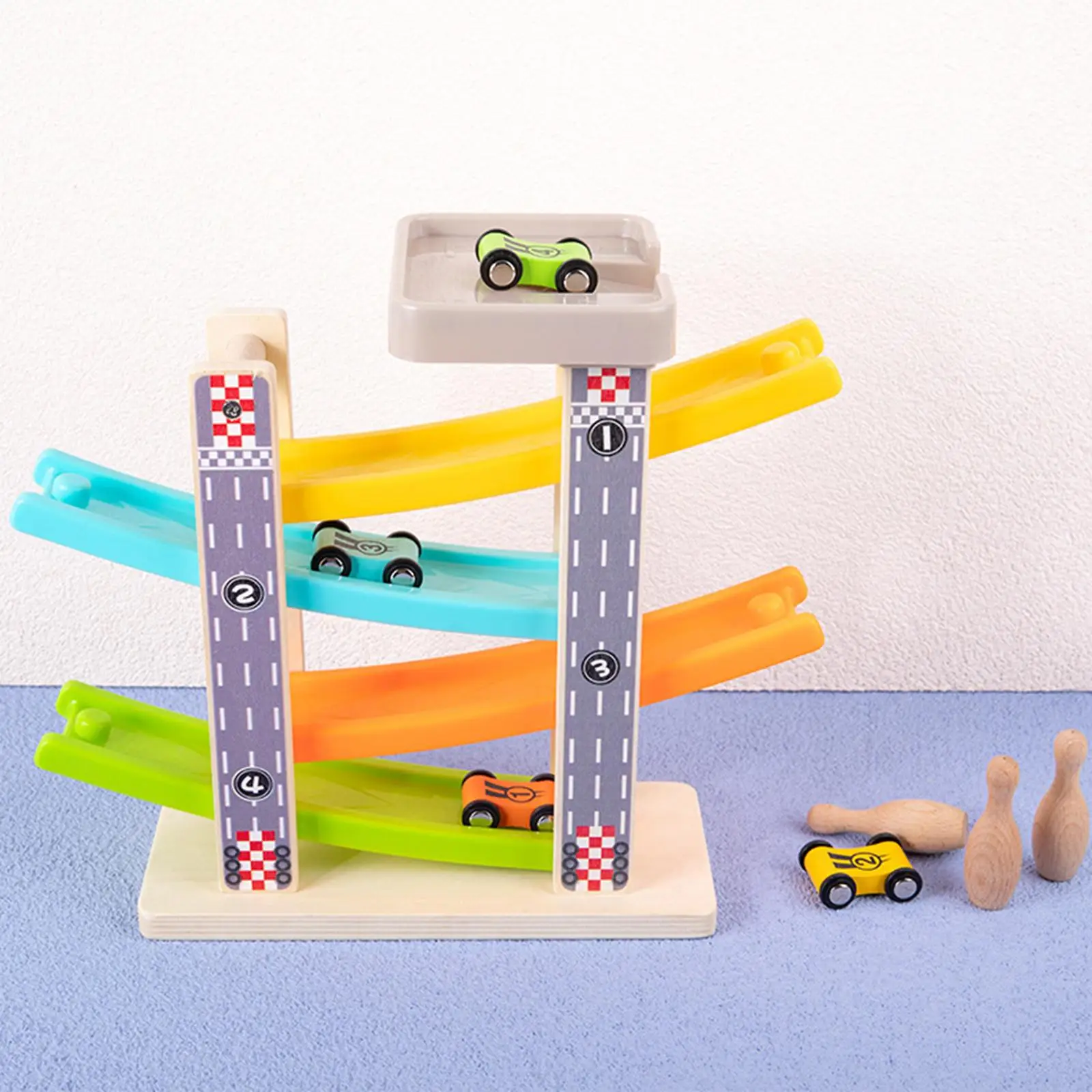 Wood Ramp Race Track Car Educational Toy  Ability Fine Motor Skill Birthday Gifts Slide  for Children Baby Boys Kids Girls