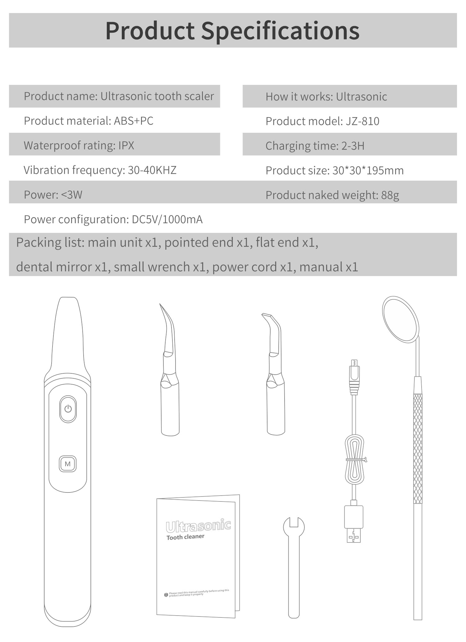 Title 22, Electric Sonic Dental Calculus Scaler Oral Teet...