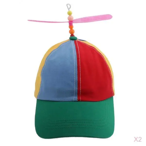 2 Piece / Piece Novelty Kid / Adult Size Helicopter Hat with Propeller 