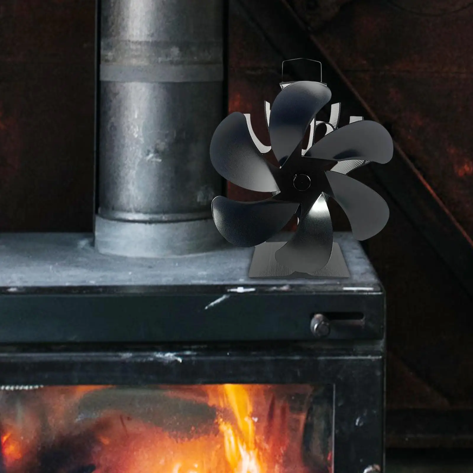 Heat Powered Fireplace Fan Silent Fire Stoves Top Fan Burner Fireplace Fan for Fireplace Heaters Picnics Wood/log Burner