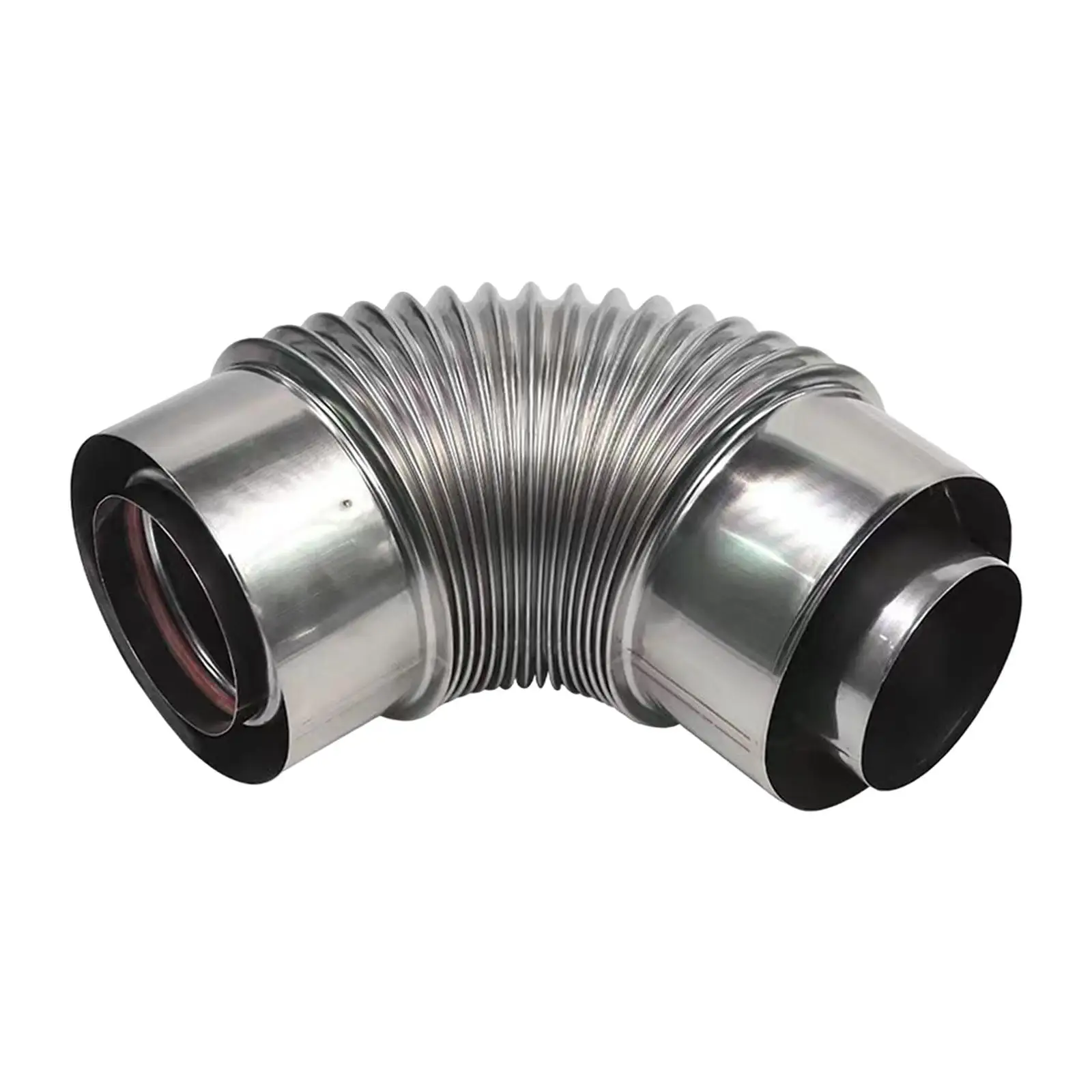 Stainless Steel Elbow Pipe Elbow Connector Flue Adapter Tube Chimney Flue for Heater Greenhouse Bathroom Farmhouse Kitchen