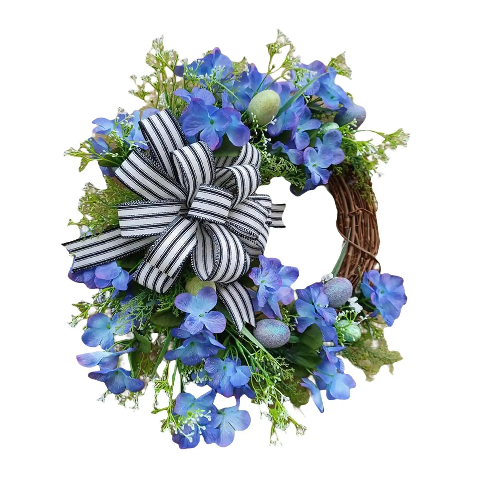 Easter Eggs Wreath Spring Eggs & Flowers Front Door Wall Decor Holiday Decoration