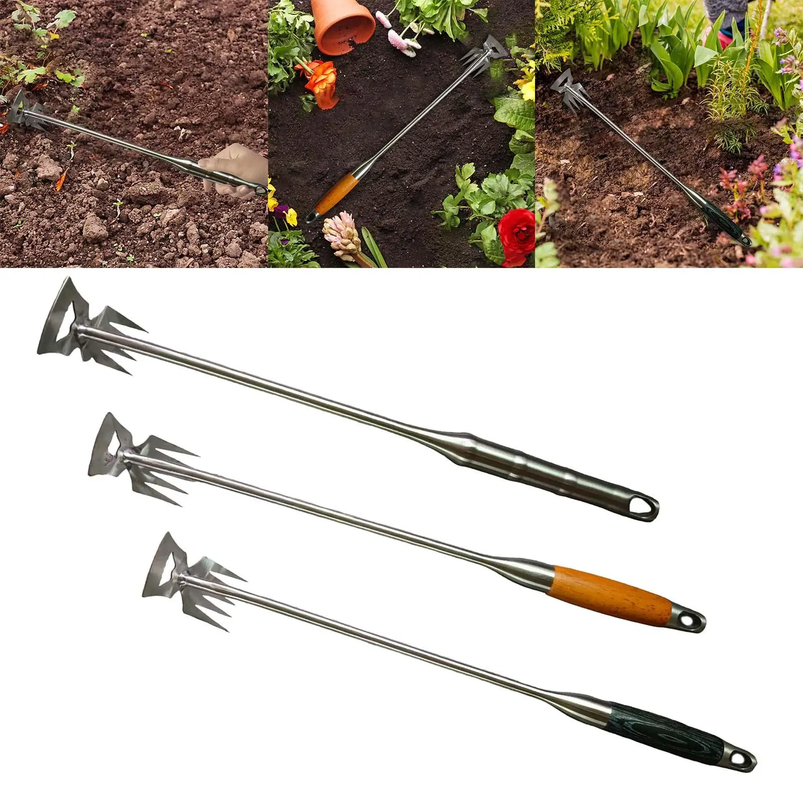 Hand Weeders 5 Tines Ergonomic Grip Easy to Clean Portable Weeding Removal Puller for Courtyard Lawn Planting Loose Soil Bonsai