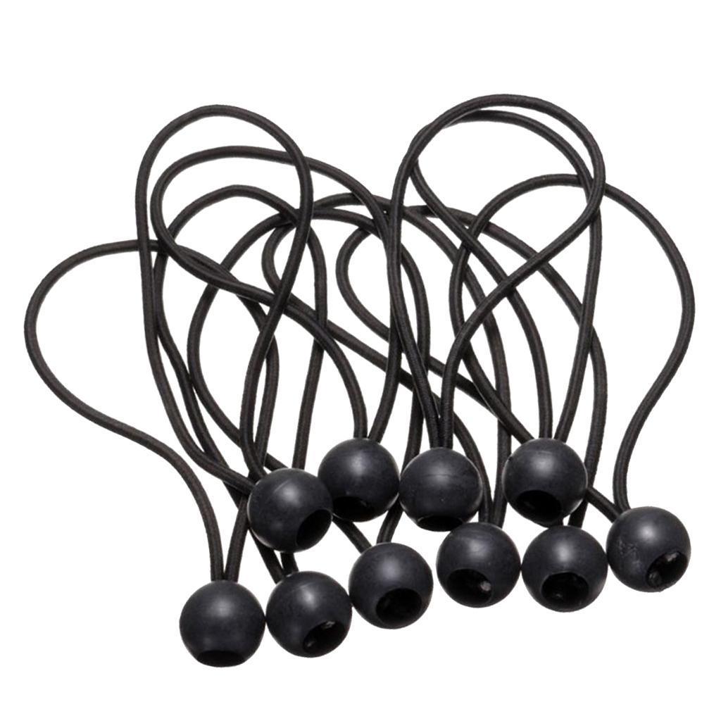 10x Ball Tent Fixing Cords Wire for Tarpaulin Trailer Tarp Camping Bungee Binding Rope for Camping Boating Bungee Jumping