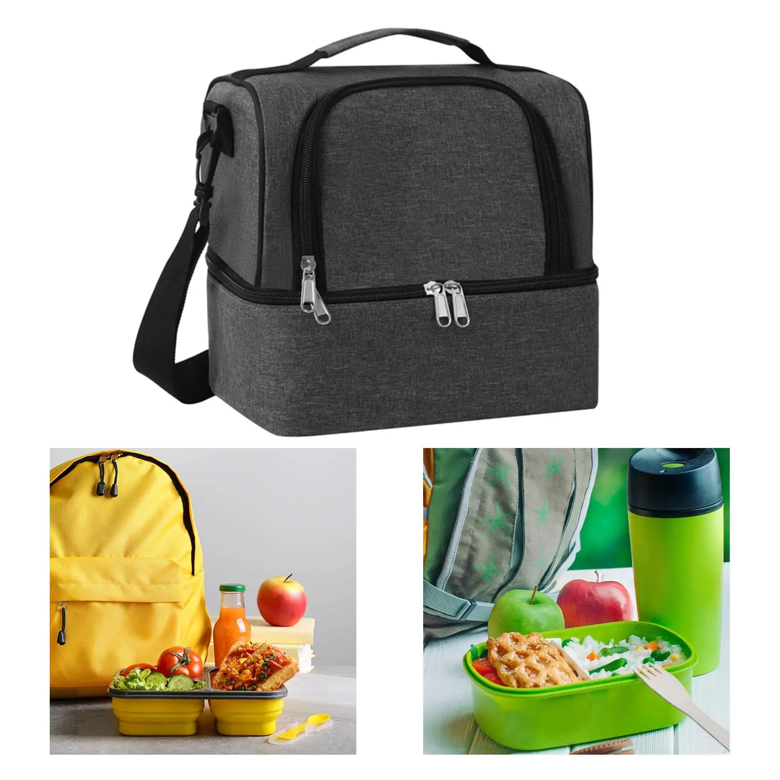 Insulated Lunch Case Leakproof Handbag Cool Tote Bag Bento Pouch Dinner Container for Outdoor Picnic Camping Work BBQ