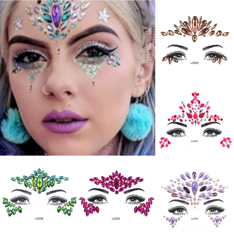 Best of 3D Acrylic Rhinestone Stickers Shiny Body Face Jewels Makeup Diamond Tattoo Eyebrow Self Adhesive Festival Party Decor Women Reviews & Tips