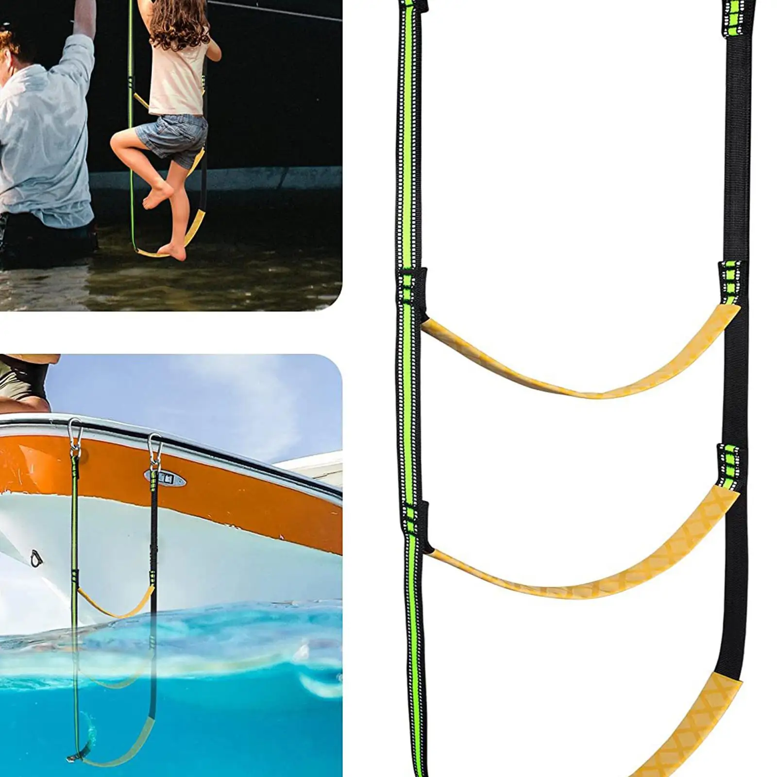 Nylon Marine Rope Ladder Safety Folding Ladde Inflatable Boat Rib Boarding Ladder for Canoeing Dinghy Motorboat Yacht Sailboat