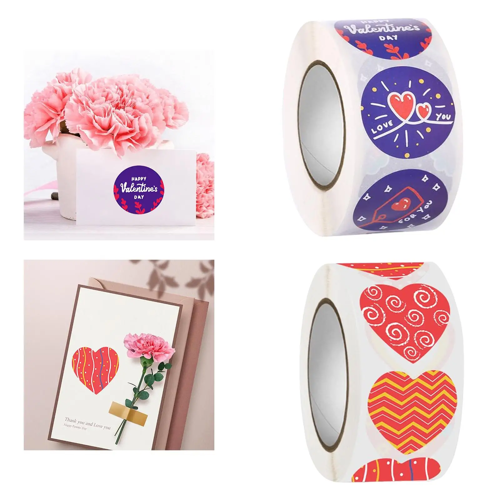 500 Pieces Seal Labels Decorative Creative Valentine Stickers for Packaging Party Accessories Festival Bouquet Cards Making