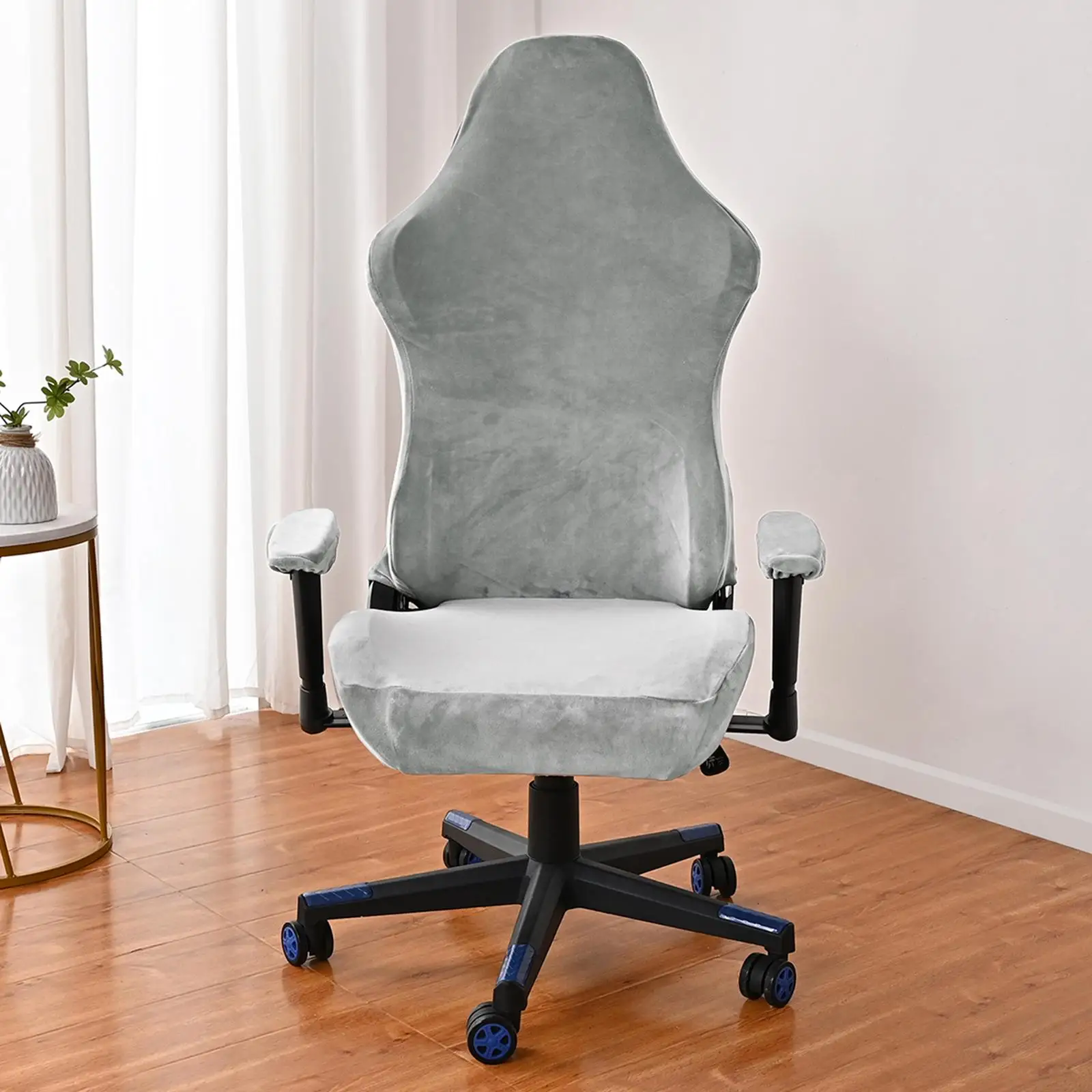 Office Chair Slipcover with Arm Rest Covers Stretchable Washable Seat and Back