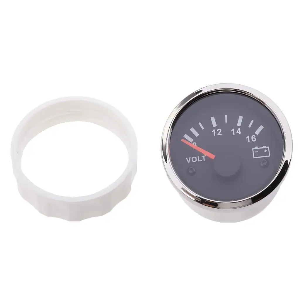 1 Piece 8V to 16V Voltmeter, Auto And Motorcycle  Tool - 52mm