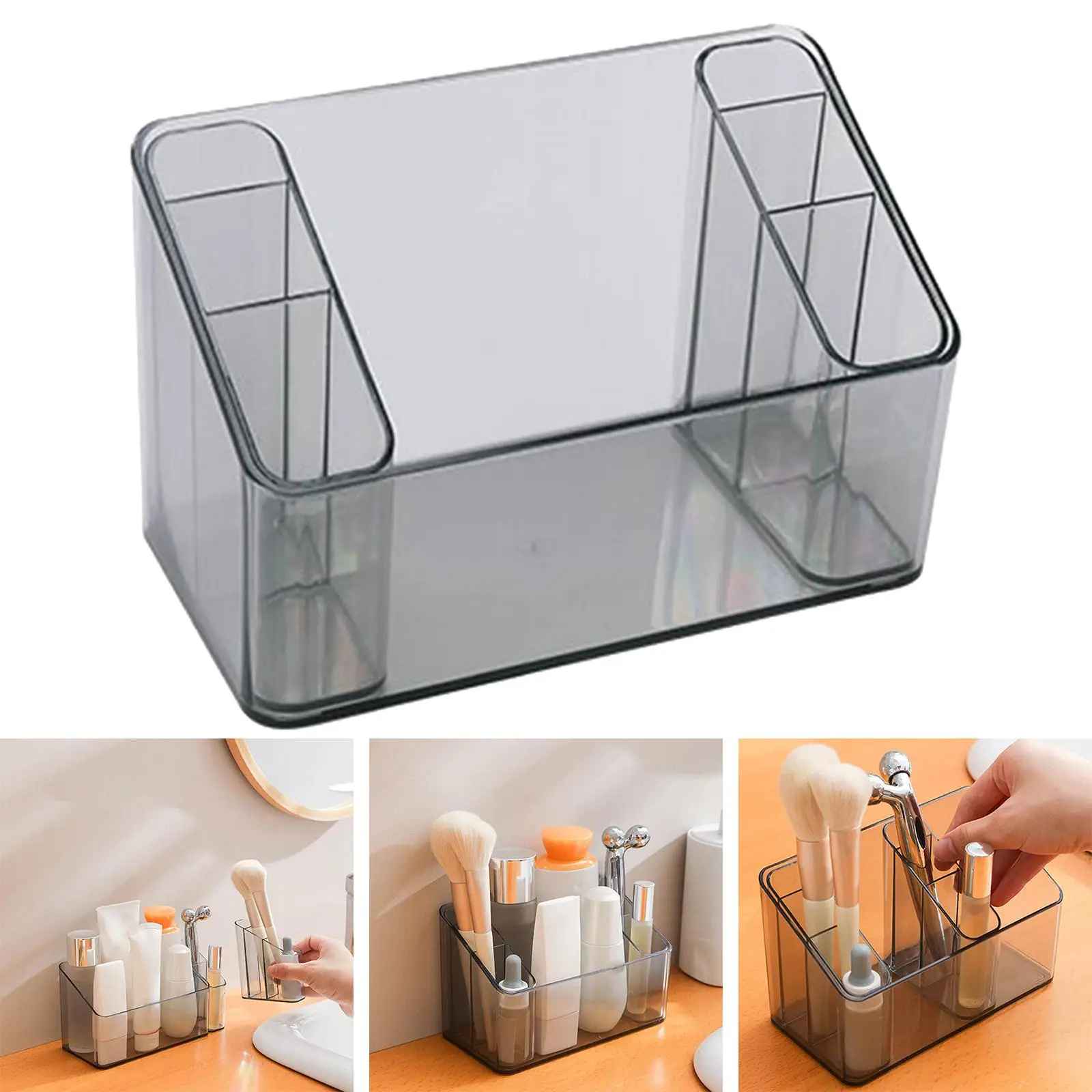 Multifunction Cosmetic Display Case Storage Box Skincare Holder Caddy Basket for Concealers Countertop Bathroom Counter Dresser